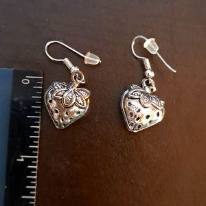 Silver Strawberry Earrings